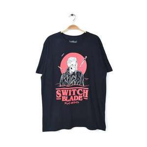 【送料無料】ジェイホワイト スイッチブレード Tシャツ プロレスラー 新日本プロレス 黒 JAY WHITE SWITCHBLADE メンズL 古着 @BZ0059