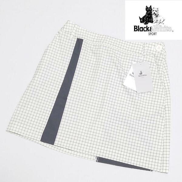 【新品タグ付き】ブラック&ホワイト ゴルフスカート レディースM