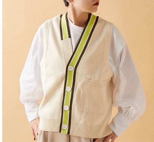 完売商品 新品タグ付き イアパピヨネ スミスタイル チルデンニットベスト ジレ