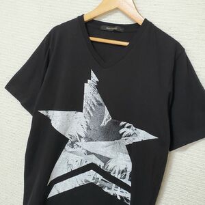 VENCE EXCHANGE ヴァンスエクスチェンジ 半袖 Tシャツ メンズ Mサイズ 黒 ブラック 星 Vネック コックス