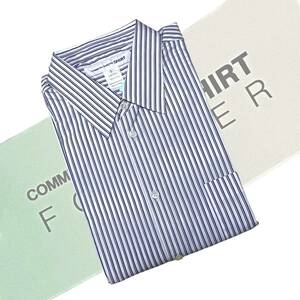 【新品】即決★ COMMEdesGARCONS SHIRT ／ コムデギャルソンシャツ ★ シャツ forever 長袖シャツ ストライプ フランス製 コットン L