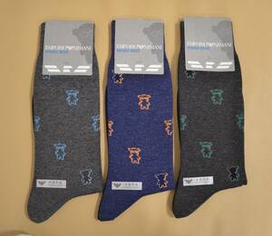  new goods unused tag attaching man EMPORIO ARMANI Emporio Armani cotton . socks 3 pairs set made in Japan free shipping 