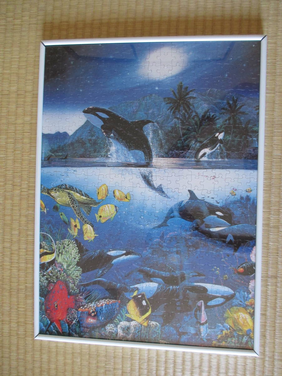 Christian Riese Lassen Puzzle Completed Framed Dolphin Christian Riese Lassen, toy, game, puzzle, jigsaw puzzle