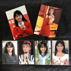 NA3023N383　おニャン子クラブ　生写真＋カード　国生さゆり河合その子渡辺満里奈渡辺美奈代高井麻巳子