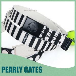 新品★正規★PEARLY GATES/パーリーゲイツ★PGニコ★30周年★ストライプ★ベルト/テープベルト★メンズ/レディース★白/紺★レア★ラスト