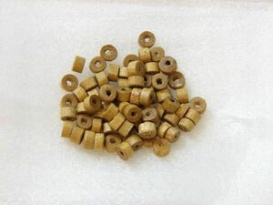 ウッドビーズ 約5x3mm 平丸玉・ナチュラル1 100個 53-OR1