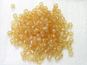 ガラスビーズ 虹色タイプ(L)　3.5x4mm　肌色1　約50個