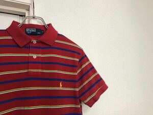 【送料込み】90sヴィンテージ MADE IN USA 北マリワナ諸島製RALPH LAUREN ラルフローレンボーダーポロシャツsize S