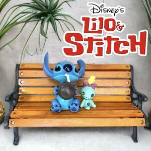 希少 極美品★加藤工芸 ディズニー(Disney) リロ＆スティッチ ベンチプランタースタンド スクランプ Lilo ＆ Stitch