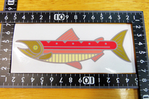 サーモン ステッカー 13×5(cm) Salmon01　　[鮭トラウト 毛針 釣り 魚]_画像2