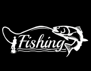 Fishing стикер [White]15×5(cm) FFM03W [ форель fly шерсть игла рыбалка рыба ]