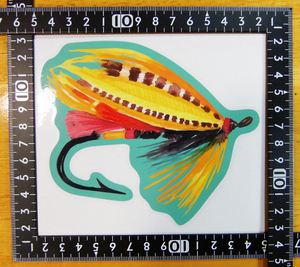  salmon fly стикер B 13×11.5(cm) [ влажный fly рыбалка рыба форель ]