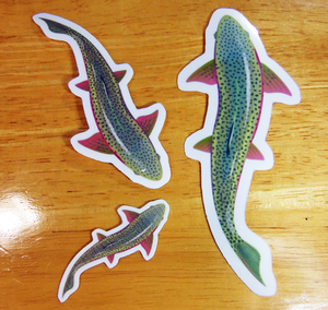  форель стикер S/M/L-Size 3 листов Set Trout02Set3 [ fly шерсть игла рыбалка рыба niji форель Rainbow форель ]