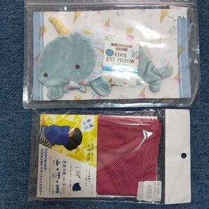 クールアイビロウとフェイスカバーのセット かわいいアイビロ 子供用冷感持続フェイスカバー