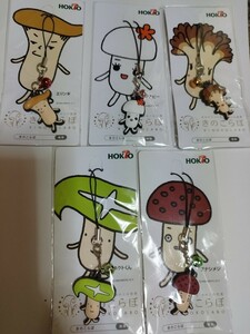 新品【 HOKTO ホクト】 きのこ組ビーズストラップ 5種