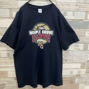 GILDAN ギルダン US古着 カレッジTシャツ アメカジ オーバーサイズXL メンズレディース　ブラック