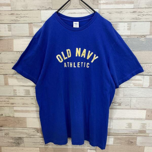 OLD NAVY US古着 カレッジTシャツ アメカジ L メンズ レディース　オールドネイビー　青　ブルー