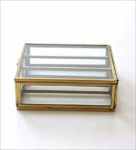 小物入れ ふた付き ガラスボックス アクセサリーケース ボックス おしゃれ ガラス アンティーク シンプル ブラス 3パーテーションボックス_画像4