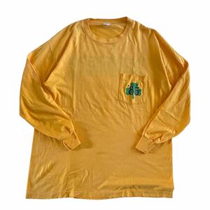 80s sportswear ビンテージ ロンT カレッジ ポケT長袖Tシャツ XL USA製