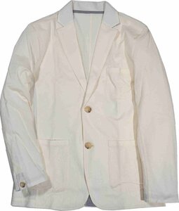 [クロコダイル] テーラードジャケット 畝織りクイックドライ ブレザー 春夏　Lサイズ　1オフ白 1602-83203