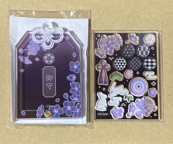 フクヤ キャラ福くじ 和花 夜桜 お守りミニアクリルフレーム パーツセット FUKUYA アクリルフレーム アクリルパーツ