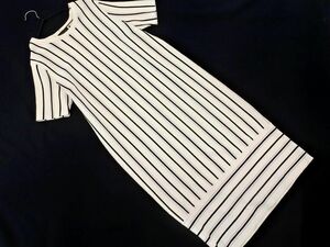 INDIVI Indivi stripe I line One-piece size38/ white x black #* * deb2 lady's 