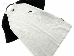 ネコポスOK PUMA プーマ ラグラン Tシャツ sizeM/グレーｘ黒 ■◆ ☆ deb7 メンズ