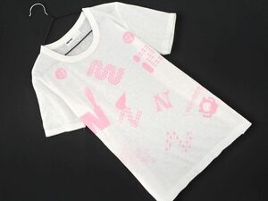  кошка pohs OK Ne-net Ne-Net принт короткий рукав футболка size2/ белый #* * deb8 женский 