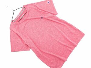 ネコポスOK Champion チャンピオン VAPOR ワンポイント トレーニングウェア Tシャツ sizeL/ピンク ■◆ ☆ dec2 レディース