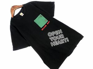 ネコポスOK BEAMS BOY ビームスボーイ プリント Tシャツ 黒 ■◆ ☆ dec6 レディース