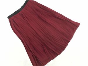 ネコポスOK ANAYI アナイ シフォン プリーツ スカート size34/ボルドー ■■ ☆ ded1 レディース