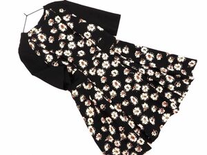 ZARA WOMAN ザラ ウーマン 花柄 Aライン ワンピース sizeXS/黒 ■◆ ☆ deb2 レディース