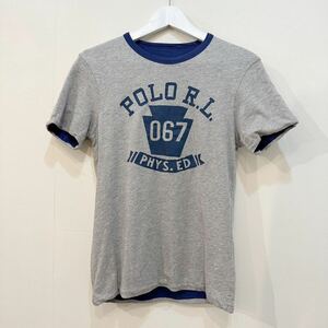 POLO RALPH LAUREN ポロ ラルフローレン リバーシブル 半袖 Tシャツ Tee ネイビー × グレー 加工 