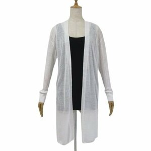 HJ5*[ beautiful goods ] theory ryuks long knitted cardigan white white 38 M 2203703topa- long sleeve cotton flax . spring summer 22 year Theory luxe