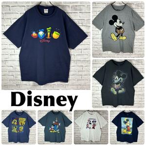 【まとめ売り】Disney ディズニー Tシャツ 半袖 輸入品 XL 7点セット 断捨離 海外輸入 お買い得 US古着 ハンドメイド生地 リメイク