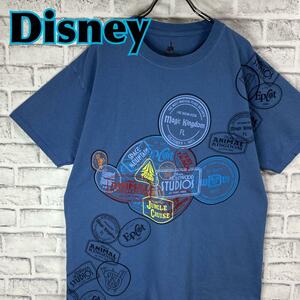 Disney ディズニーパークス アトラクション ロゴ Tシャツ 半袖 輸入品 春服 夏服 海外古着 キャラクター ミッキー WDW フロリダ パーク名