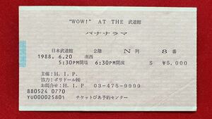 BANANARAMA バナナラマ WOW! AT THE 武道館　1988年6月20日 使用済チケット