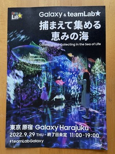 【2023】　teamLab　東京原宿　Galaxy　チームラボ　チラシ フライヤー 広告