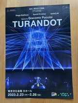 【2023】　teamLab　チームラボ　TURANDOT　東京文化会館　大ホール　チラシ フライヤー 広告_画像1