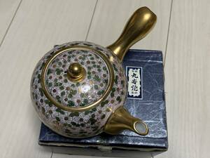  high class Kutani fine art Kutani kiln origin small teapot * Sakura flower .