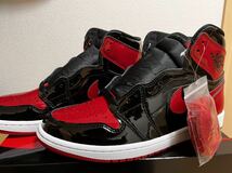 新品未使用！【27.0cm】エアージョーダン1パテントブレットNike Air Jordan 1 High OG Patent Bred (555088-063)_画像7