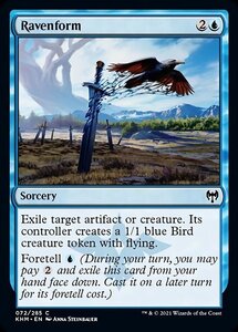 MTG ■青/英語版■ 《鴉変化/Ravenform》カルドハイム　KHM