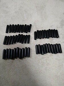 ジャンク品★長期保管品★端末保護キャップ★黒★ボトル★内径9mm×全長43mm★先丸★50個入り