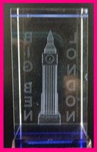 【3D:クリスタルガラス】★ロンドン：ビッグベン・LONDON BIGBEN：クリスタル置物：インテリア置物： レーザーアート★お得橋本_画像2