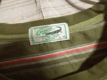 メンズ pg863 クロコダイル CROCODILE ボーダー 半袖 ポケット Tシャツ L 緑系_画像4