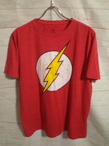 メンズ pg908 DCコミックス The Flash フラッシュ プリント 半袖 Tシャツ G 赤 