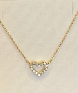  new goods regular goods AHKAH Ahkah necklace k18 diamond Heart box paper bag ribbon present diamond present diamond 