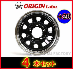 ★ORIGIN 鉄心 MUD-SDA7/16x6.0J(6J) 139.7/5H +20 ブラック 【4本セット】★ジムニー　専用スチールホイール（MUD-SDA7-1660JP20-BC）