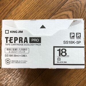 テプラ PROテープカートリッジ SS18K 18mm（白ラベル・黒文字）