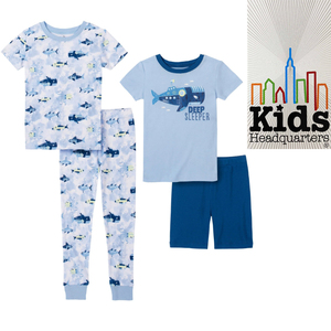  new goods 120 * cost ko Kids boys pyjamas 4 point set 5T sea short sleeves T-shirt short bread long trousers whale blue Kids Headquarters